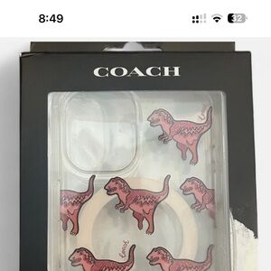 Coach Pink t-Rex Dinosaur iPhone Case